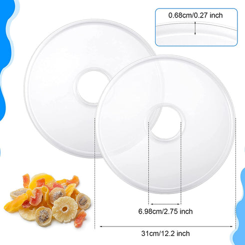 Fruit Roll Dehydrator Sheets Round Dehydrator Sheets White Fruit Roll Sheets for Fruit Roll Dried Fruit Leather Meat Beef Christmas Birthday Party Home Kitchen Bakery Use, 12.2 Inch (4)