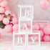 Baby Shower Boxes Party Decorations, 4-Pack Transparent Balloons Boxes D©cor with BABY Letters Blocks for Boys Girls Baby Shower Decorations Gender Reveal Bridal Showers Birthday Party Backdrop