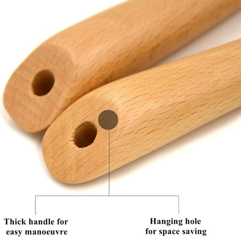 Bamber 4 Pieces Wooden Spoons for Cooking Wood Kitchen Utensil Set