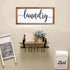 Mokof Laundry Sign, Farmhouse Laundry Wood Sign for Laundry Room Wall Decor (Frame, 17'' X 8'')