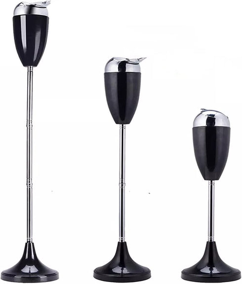 RELIANCER Floor Standing Ash Tray with Lid Adjustable Height from 21.5" to 35" Stainless Steel Contemporary Self-Cleaning Telescopic Smoking Ashtray Cigarette Ashtrays Tall Patio Windproof Ash Holder