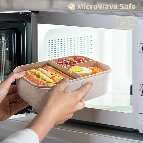 Bento Box,Bento Box Adult Lunch Box,Ideal Leak Proof Lunch Box Containers,Moms Choice Kids Lunch Box,No BPAs and No Chemical Dyes,Microwave and Dishwasher Safe Bento Lunch Box by MISS BIG (White, L)