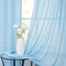 FMFUNCTEX Sky-Blue Sheer Curtains for Living Room 96 inches Long Linen Textured Light Filtering Window Draperies with Rod Pocket Voile Panels for Bedroom 2 Pack, Rod Pocket 52" w