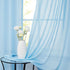 FMFUNCTEX Sky-Blue Sheer Curtains for Living Room 96 inches Long Linen Textured Light Filtering Window Draperies with Rod Pocket Voile Panels for Bedroom 2 Pack, Rod Pocket 52" w