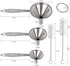 Funnels for Kitchen Use, YGDZ 3pcs Metal Stainless Steel Funnels Set, Small Mini Kitchen Funnels for Filling Bottles Liquid Essential Oils, 2pcs Cleaning Brushes