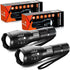 BINWO LED Tactical Flashlight, Super Bright High Lumen XML T6 LED Flashlights Portable Outdoor Water Resistant Torch Light Zoomable Flashlight with 5 Light Modes, 2 Pack