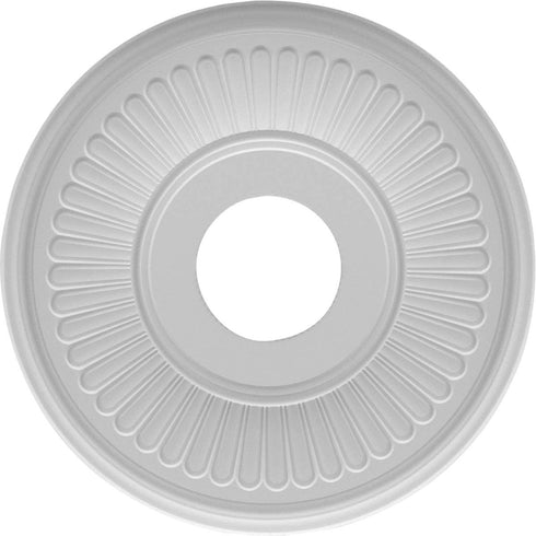 Ekena Millwork CMP13BE Berkshire PVC Thermoformed Ceiilng Medallions, 13"OD x 3 1/2"ID x 3/4"P (Fits Canopies up to 5 3/4"), Unfinished
