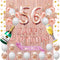 Fancypartyshop 56th Birthday Decorations - Rose Gold Happy Birthday Banner and Sash with Number 56 Balloons Latex Confetti balloons Ideal for Girl and Women 56 Years Old Birthday Rose Gold