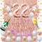 Fancypartyshop 22nd Birthday Decorations - Rose Gold Happy Birthday Banner and Sash with Number 22 Balloons Latex Confetti Balloons Ideal for Girl and Women 22 Years Old Birthday Rose Gold