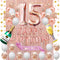 Fancypartyshop 15th Birthday Decorations - Rose Gold Happy Birthday Banner and Sash with Number 15 Balloons Latex Confetti balloons Ideal for Girl 15 Years Old Birthday Rose Gold