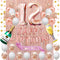 Fancypartyshop 12nd Birthday Decorations - Rose Gold Happy Birthday Banner and Sash with Number 12 Balloons Latex Confetti balloons Ideal for Girl and Women 12 Years Old Birthday Rose Gold