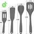 4 PCS Grey Small Silicone Spatula Turner Non Stick Thin Fish Slotted Spatulas Set little Heat Resistant Cooking cookware plastic flipper ,REUU Flexible Nonstick Useful kitchen utensils