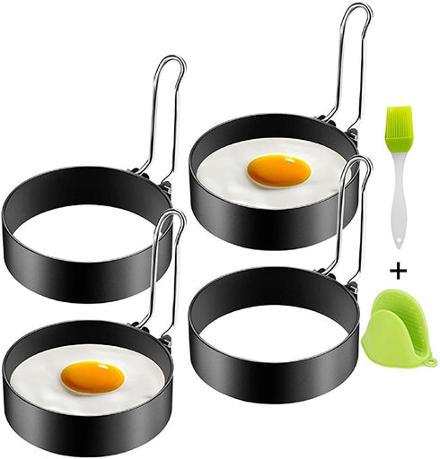 Egg Ring,Egg Cooking Ring,4 Pack Stainless Steel Egg Rings,Ring for Cooking Eggs,Pancake Mold for Frying Eggs,Round Pancake Mold