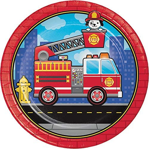 Firefighter Birthday Party Supplies Fire Truck Plates and Napkins Serve up to 16 Guests