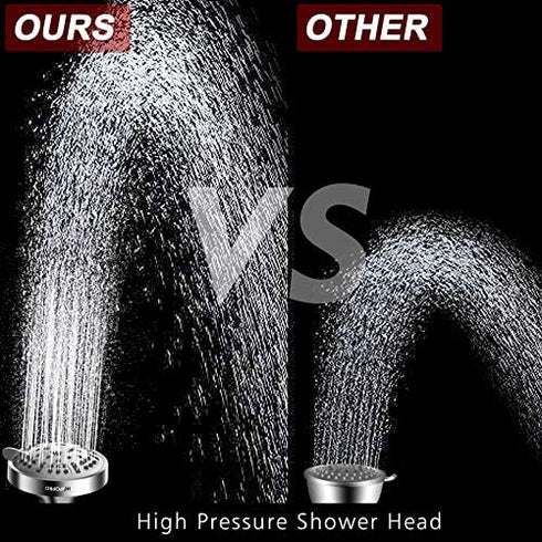 HOPOPRO Upgraded 9 Settings High Pressure Shower Head, Fixed Showerhead Adjustable Bathroom Showerhead Multi-functional Wall Mount Rainfall Showerhead for Low Water Flow