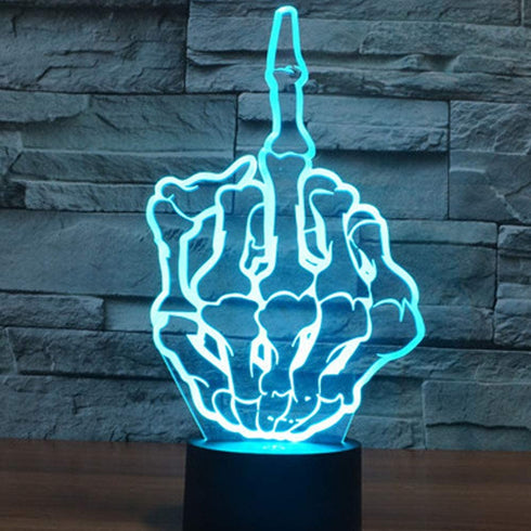 ZTOP Middle Finger Gesture 3D LED Optical Illusion Night Lamp 7 Color Change Touch Switch USB Powered Desk Light Christmas Thanksgiving Decor