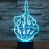 ZTOP Middle Finger Gesture 3D LED Optical Illusion Night Lamp 7 Color Change Touch Switch USB Powered Desk Light Christmas Thanksgiving Decor