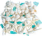 Nautical Crush Trading Sea Shells | Real Mixed Beach Seashells with Real Starfish & Caribbean Blue Sea Glass | White Decorative Seashell D©cor & Blue Seaglass Pieces | Seashell Wedding (1 Pack)
