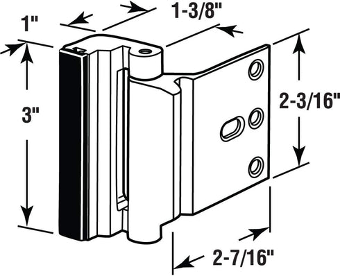 Defender Security Bronze U 11126 Door Reinforcement Lock Add Extra, High Security to Your Home and Prevent Unauthorized Entry 3 Stop, Aluminum Construction Anodized Finish