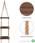 Titanape Hanging Plant Shelf with Jute Rope, 3 Tier Hanging Book Shelves for Kids Room/ Nursery/ Living Room/ Bedroom, Small Bathroom Floating Shelves for Wall Storage, Rustic Wood Shelves for Wall