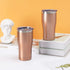 Lifecapido 20oz Tumbler, Stainless Steel Travel Tumbler, Double Wall Vacuum Insulated Tumbler with Lid and Straw, Durable Powder Coated Travel Mug, Thermal Tumbler for Cold Hot Drink, Rose Gold