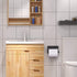 VAEHOLD Self Adhesive Toilet Paper Holder with Phone Shelf SUS 304 Stainless Steel Wall Mounted Toilet Paper Roll Holder - Rustproof and Bathroom Washroom Tissue Roll Holder with Shelf - Black