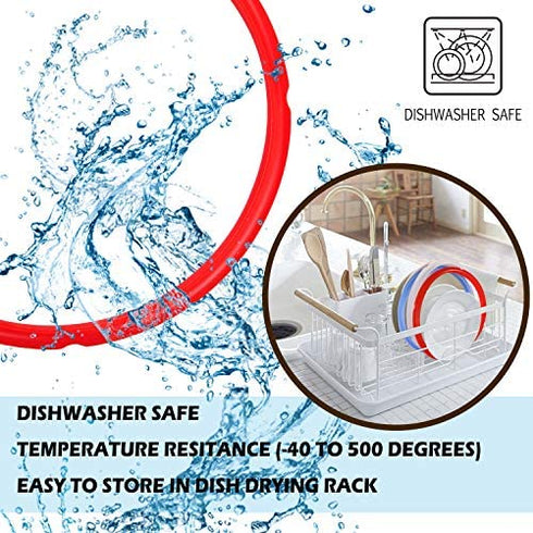 Sealing Rings for Instant Pot Accessories of 6 Qt Models - Red, Blue and Clear, Sweet and Savory Edition - 3 Pack BPA-Free Food-grade Replacement Silicone Seal Gaskets for Instpot 6 Quart