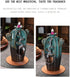 Backflow Incense Burner Cactus-like Waterfall Ceramic Incense Holder- Aromatherapy Ornament with 20 Incense Cones +30 Incense Sticks +1 Mat +1 Tweezer for Home Office Yoga Decor Gift