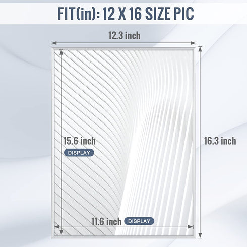 Homso 12x16 Poster Frame in Silver with Thin Aluminum Metal edge and Clear Acrylic for Wall Mounting Horizontally and Vertically