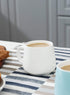 Porcelain Coffee Mugs Set of 4 - 12 Ounce Cups with Handle for Hot or Cold Drinks like Cocoa, Milk, Tea or Water - Smooth Ceramic with Modern Design, White