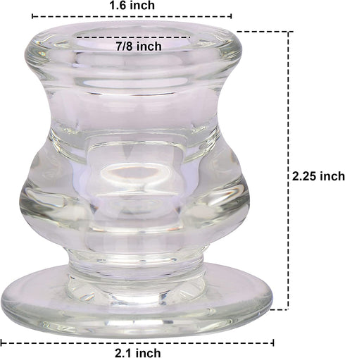 MejaTec Candlestick Holders, 6PCS Taper Candle Holders, Clear Glass Taper Candlesticks for Party, Wedding, Birthday, Dinning Room and Home Decoration (6, Clear Glass)