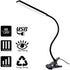 TOPESEL 5W 48 LEDs Dimmable Clip-on Led Desk Lamp, Eye-Care Flexible Gooseneck USB Clamp Reading Lamp, 3 Color Temperature, 14 Brightness Levels Table Lamp, Black