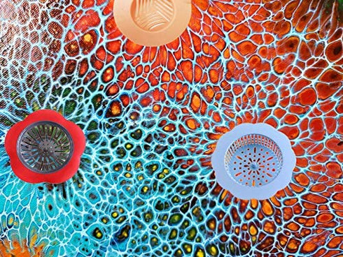 Acrylic Paint Pouring Strainers,9 PACK Acrylic Pouring Strainers,Plastic Flower Strainers Silicone Pouring Drain Basket for DIY Pouring Acrylic Paint and Creating Unique Patterns Art Supplies