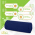BodyHealt Roll Pillow, Bolster Pillow - Round Pillow with Extra Firm Density. Round Neck Pillow for Spine & Neck Support. Lumbar Roll, Cylinder Pillows for Lumbar Support. Cervical Roll (5X12" Navy)