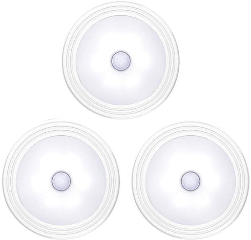 Ailun Motion Closet Light Sensor Light Lamp 3Pack Cordless LED Night Light for Hallway Kitchen Bathroom Bedroom Stairs Safe Lights Daylight White Battery Not Included