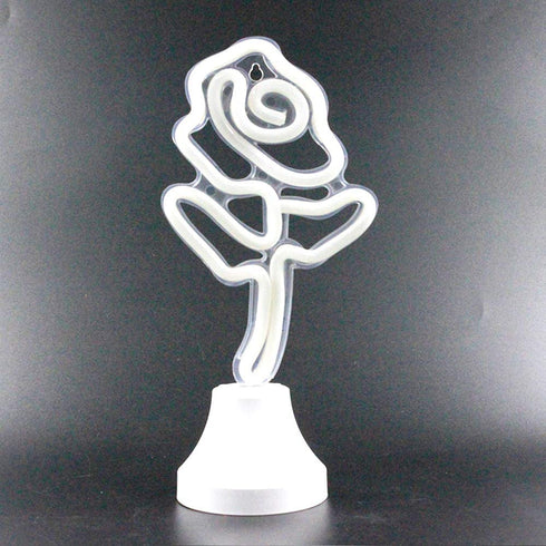 Deco Table and Wall Hanging LED Neon Rose Sign for Bedroom Night Lights and Decorative Lights (Rose)