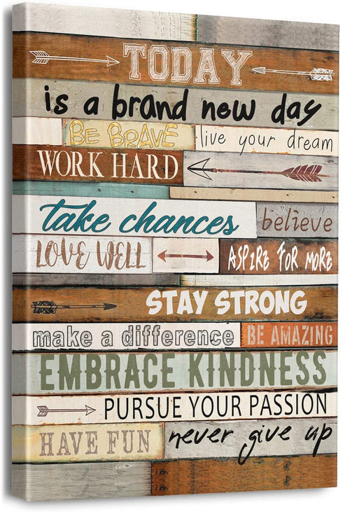 Inspirational Wall Art for Office Motivational Poster Office Wall Decor Canvas Prints Framed Picture Positive Affirmations Wall Decor for Living Room - The Best Mothers Day Gifts 12" x 16"