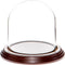 Plymor 4" x 4" Glass Display Dome Cloche (Dark Mahogany Veneer Base)