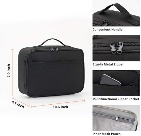 Pretty Jolly Kids Insulated Lunch Box Mini Cooler Bag for Men & Women,Ideal Size Lunch tote for Girls & Boys,Reusable Lunchbox for Packing Hot or Cold Snacks for Work,School,Picnic (Black)