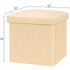 NISUNS OT01 Leather Folding Storage Ottoman Cube Footrest Seat, 12 X 12 X 12 Inches (Beige)