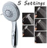 HauSun Handheld Shower Head with On/Off Switch - 5 Spray Settings 6.5 Feet Extra Long Hose High Pressure with Bathroom Faucet Kit - Universal Adapter Holder Mount for Wall,Chrome Finish