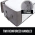 Gorilla Grip Large Capacity 3 Pack Clothes Storage Bag Organizer, 90L, Reinforced Handles, Thick Fabric for Blankets, Bedding, Clothing, Foldable Zipper Container Bags, Clear Window Closet Totes, Gray