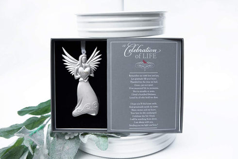 ‹‹Memorial/Remembrance Angel Ornament with Celebration of Life Poem- Sympathy Gift for Loss of Loved One/Memorial Ornament for Christmas Tree in Memory of Lost Loved Ones