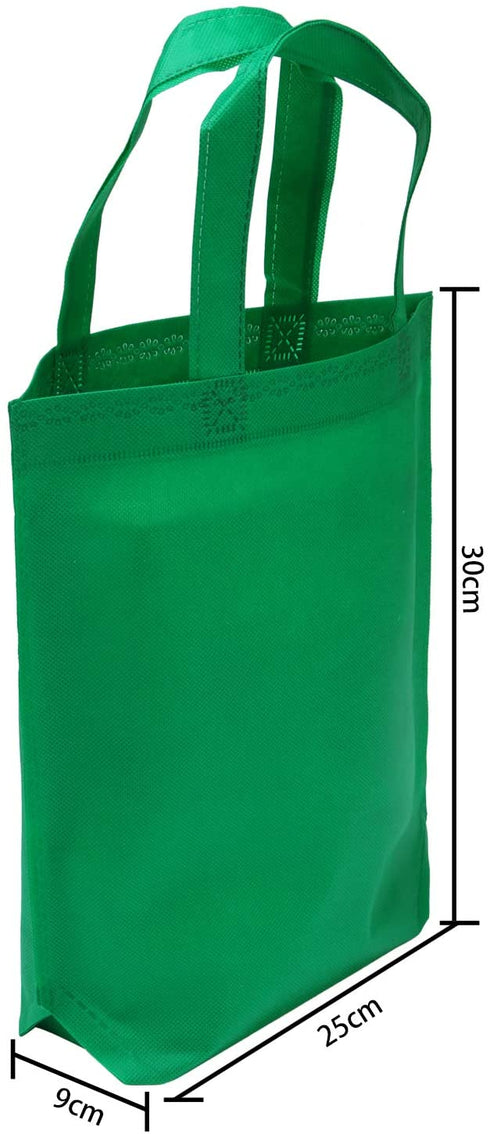 Aneco 24 Pack 11.5 by 11.5 Inches Bottom Birthday Party Bags Non-Woven Treat Bags Easter Egg Hunt Gift Bag Rainbow Colors with Handles, 6 Colors