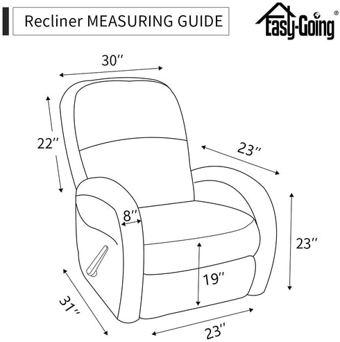 Easy-Going Sofa Slipcover Waterproof Recliner Chair Cover Non-Slip Fabric Couch Cover for Living Room Washable Furniture Protector for Pets Kids Children Dog Cat (Recliner,Peacock Blue)
