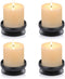 Pcs of 4 Spike Candle Holder Iron Candle Plate Pillar Candle Holder, Black, Decorative Iron Pillar Candle Plate, 3.6" Diameter Pedestal Candle Stand for LED & Wax Candles, Incense Cones, Spa, Weddings
