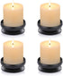 Pcs of 4 Spike Candle Holder Iron Candle Plate Pillar Candle Holder, Black, Decorative Iron Pillar Candle Plate, 3.6" Diameter Pedestal Candle Stand for LED & Wax Candles, Incense Cones, Spa, Weddings