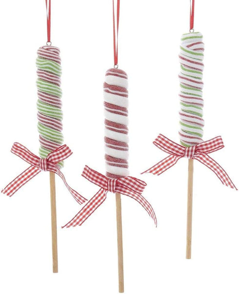 The Bridge Collection Claydough Old Fashioned Lollipop Ornaments, Set of 3 Assorted
