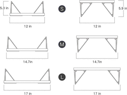 SRIWATANA Floating Shelves Wall Mounted, Rustic Wall Shelves for Bedroom, Bathroom, Living Room, Kitchen Set of 3 (Carbonized Black)