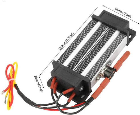 PTC Air Heater PTC Ceramic Air Heater 110V 200W/300W Insulated PTC Heater Ceramic Aluminum Tube Air Heater Heating Element (110V300W)